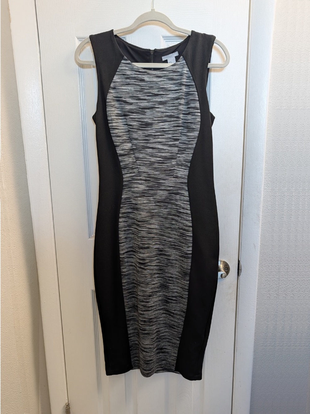 H&M Black & Gray Colorblock Sheath Dress Size M